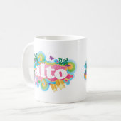 Mug Rétro cadeau de choeur de chanteur d'alto d'éclat (Devant gauche)