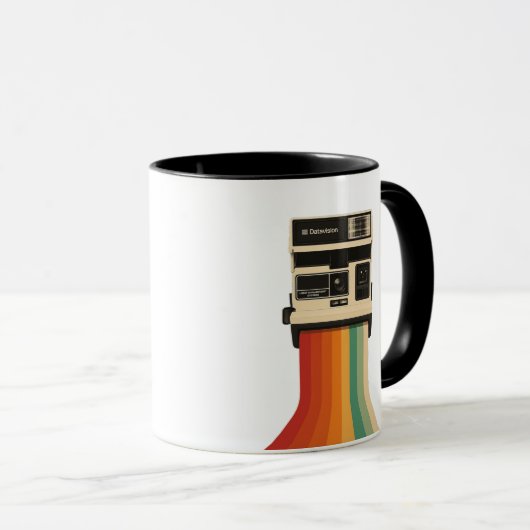 Mug Retro Camera with Rainbow Print (Devant droit)