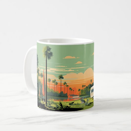 Mug Retro Camping Woods Sunset (Devant gauche)