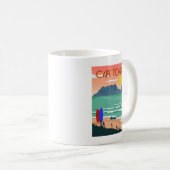Mug Retro Cap Afrique du Sud Table Mountain Art (Devant droit)