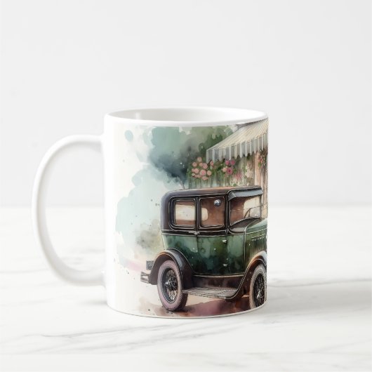Mug Retro Car & Blooming Boutique Scene (Gauche)