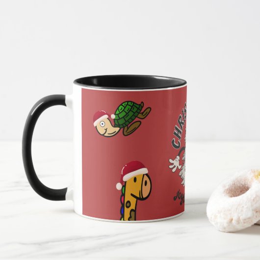 Mug Retro Cartoon Noël Joyeuse saison (Avec donut)