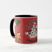 Mug Retro Cartoon Noël Joyeuse saison (Devant gauche)