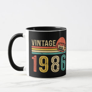 Mug Rétro Cassette Audio Anniversaire 1986 Naissance N