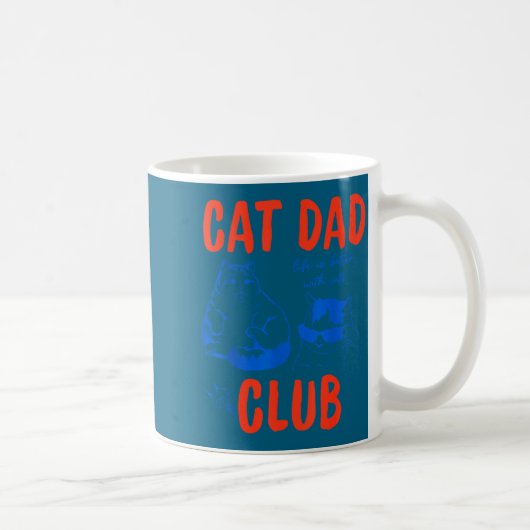 Mug Retro Cat Dad Club Life Is Better With Cats Funny (Droite)