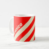 Mug Rétro Cerise Trois Bandes avec Nom (Devant gauche)