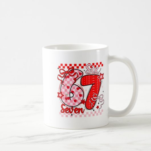 Mug Retro Checkered Valentine Six Seven Meme 67 Viral  (Droite)