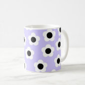 Mug Retro Chic Bleu Floral Blanc intemporel Style Y2K (Devant droit)