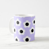 Mug Retro Chic Bleu Floral Blanc intemporel Style Y2K (Devant gauche)