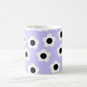 Mug Retro Chic Bleu Floral Blanc intemporel Style Y2K (Centre)