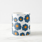 Mug Retro Chic Bleu Orange Floral Bold Y2K (Centre)