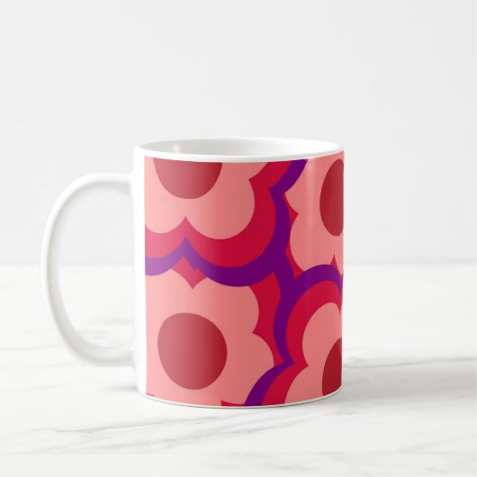 Mug Retro Chic Bold Rouge violet floral Funky Y2K (Gauche)