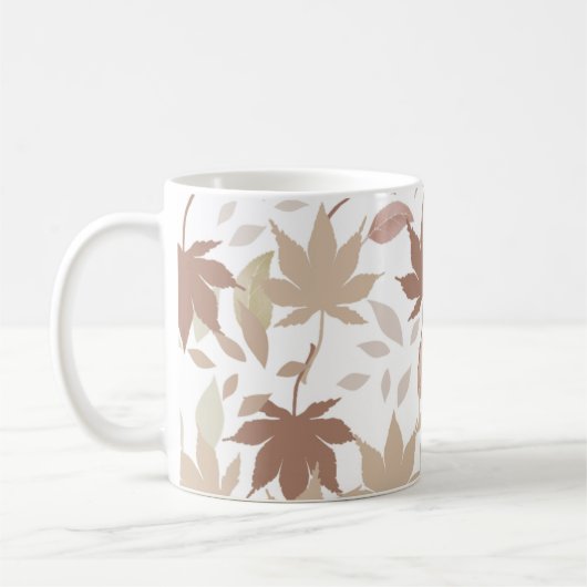 Mug Retro Chic Brown Érable Feuille Cosy Automne (Gauche)