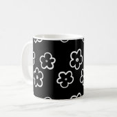 Mug Retro Chic noir et blanc Floral Classic Y2K (Devant gauche)