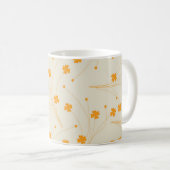 Mug Retro Chic Orange Beige Floral Whimsical Funky (Devant droit)