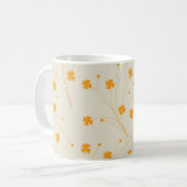 Mug Retro Chic Orange Beige Floral Whimsical Funky (Devant gauche)