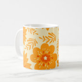 Mug Retro Chic Orange Floral Bold Y2K Inspiré (Devant gauche)