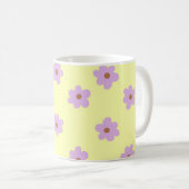 Mug Retro Chic Purple Jaune Floral Funky Y2K (Devant droit)
