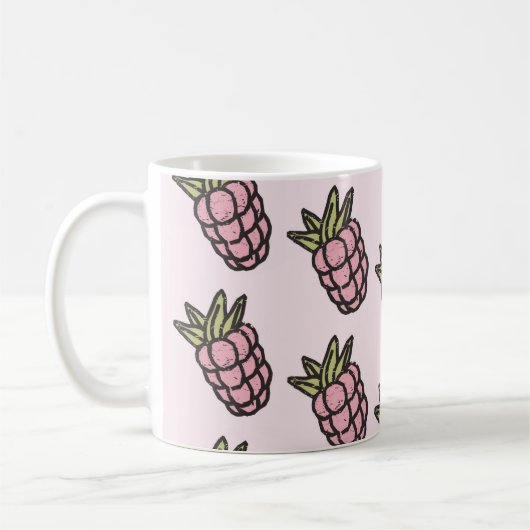 Mug Retro Chic rose ananas Funky Y2K Fruit Design (Gauche)