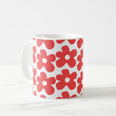 Mug Retro Chic Rouge Floral Gras Fleur Y2K (Devant gauche)