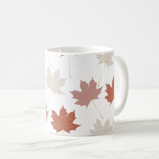 Mug Retro Chic Terracotta Feuilles d'érable automne in (Devant droit)