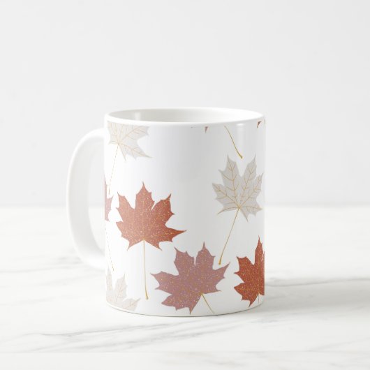 Mug Retro Chic Terracotta Feuilles d'érable automne in (Devant gauche)