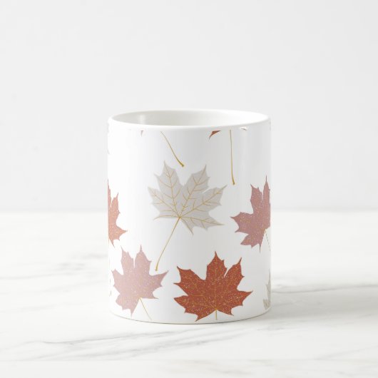 Mug Retro Chic Terracotta Feuilles d'érable automne in (Centre)