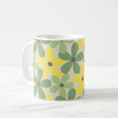 Mug Retro Chic Vert Jaune Floral Funky Y2K (Devant gauche)