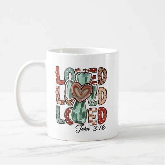 Mug Retro Christian Cross Aimé Jean 3:16 (Gauche)