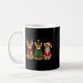 Mug Retro Christmas Bengal Cat Santa Reindeer (Gauche)