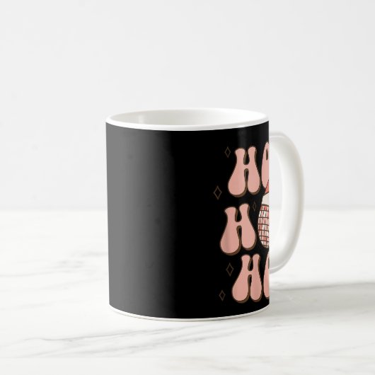 Mug Retro Christmas Disco Ball Groovy Ho Ho Ho Santa H (Devant droit)