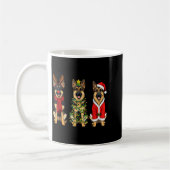 Mug Retro Christmas German Shepherd Santa Reindeer Gsd (Gauche)