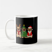 Mug Retro Christmas Puggle Santa Reindeer Dog Lover (Gauche)