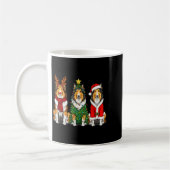Mug Retro Christmas Rough Collie Santa Reindeer Dog Lo (Gauche)