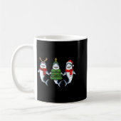Mug Retro Christmas Shark Santa Reindeer (Gauche)