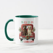 Mug Retro Christmas Truck Labrador Chien Café (Gauche)
