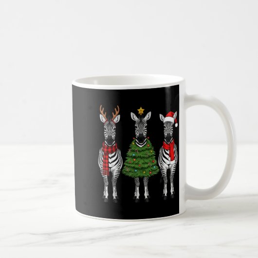 Mug Retro Christmas Zebra Santa Reindeer Safari Animal (Droite)