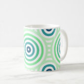 Mug Retro Circulaire Geometric Pattern en Green & Blue (Devant droit)
