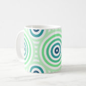 Mug Retro Circulaire Geometric Pattern en Green & Blue (Devant gauche)