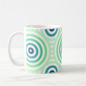 Mug Retro Circulaire Geometric Pattern en Green & Blue (Gauche)