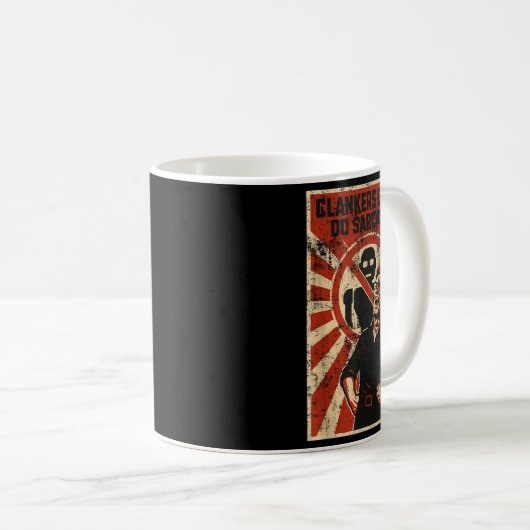 Mug Retro Clanker Can't Do Sarcasm Funny Robot Ster (Devant droit)