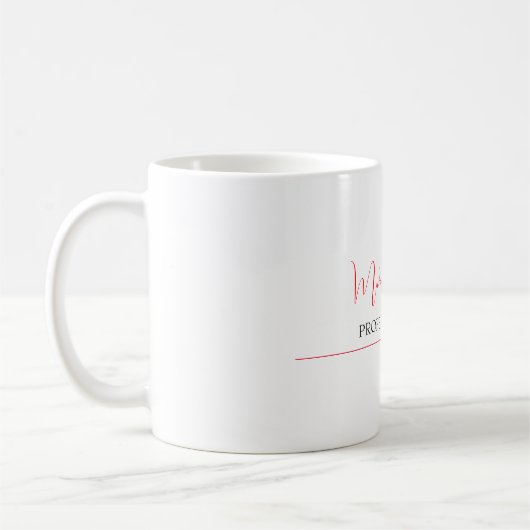 Mug Retro classique élégant Plain simple rouge blanc (Gauche)
