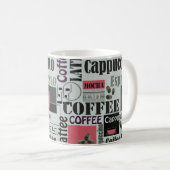 Mug retro coffee kitchen pattern for espresso latte  (Devant droit)