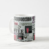 Mug retro coffee kitchen pattern for espresso latte  (Devant gauche)