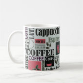 Mug retro coffee kitchen pattern for espresso latte  (Gauche)