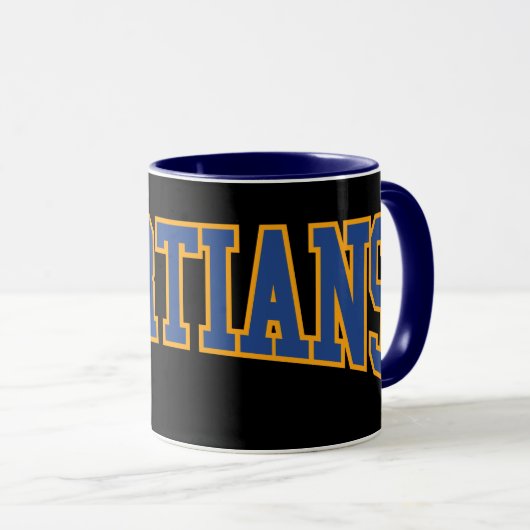 Mug Retro College Blue Orange Martiens Varsity Sport (Devant droit)