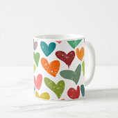 Mug Retro Colorful Super Valentine Coeurs Motif (Devant droit)