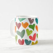 Mug Retro Colorful Super Valentine Coeurs Motif (Devant gauche)