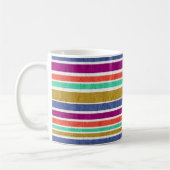 Mug Retro Colors Textured Look Stripes (Gauche)