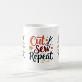 Mug Rétro "Couper Coudre Répéter" Conception pour Amou (Centre)